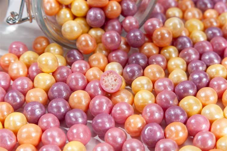 Драже "Рисовые шарики (10 мм) Феерия цветной жемчуг (желтый апельсин, оранжевый манго, розовый малина, фиолетовый малина) - Premium" - фото 43695